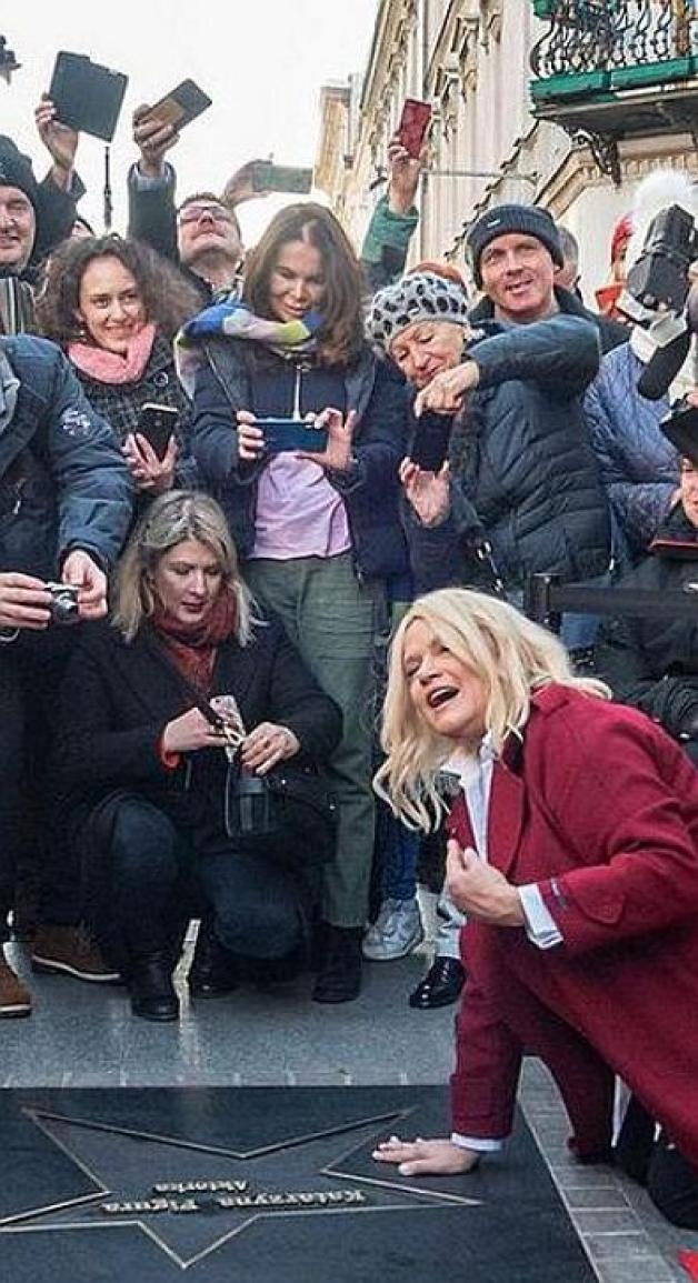 Katarzyna Figura i Jerzy Stuhr w Łódzkiej Alei Gwiazd